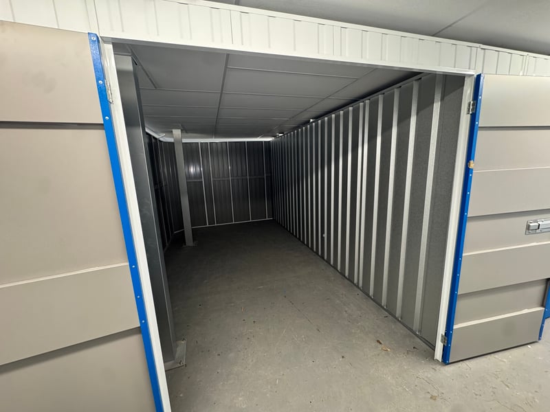 Indoor 100 sq. ft storage unit at Smartbox Self Storage